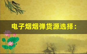 电子烟烟弹货源选择：价格与品质的平衡